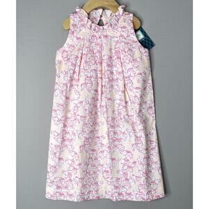 NWT Classic Prep Pink Elephants Ruffle Collar Lucy Shift Dress Girls 5 Yrs CPC